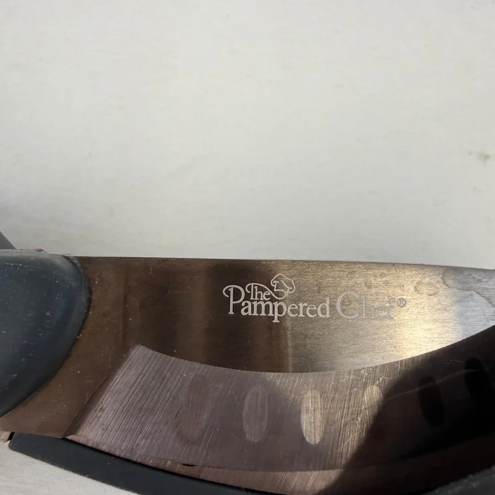 Pampered Chef Salad Chopper Black Titanium Coated Double Blade Shears 2582
